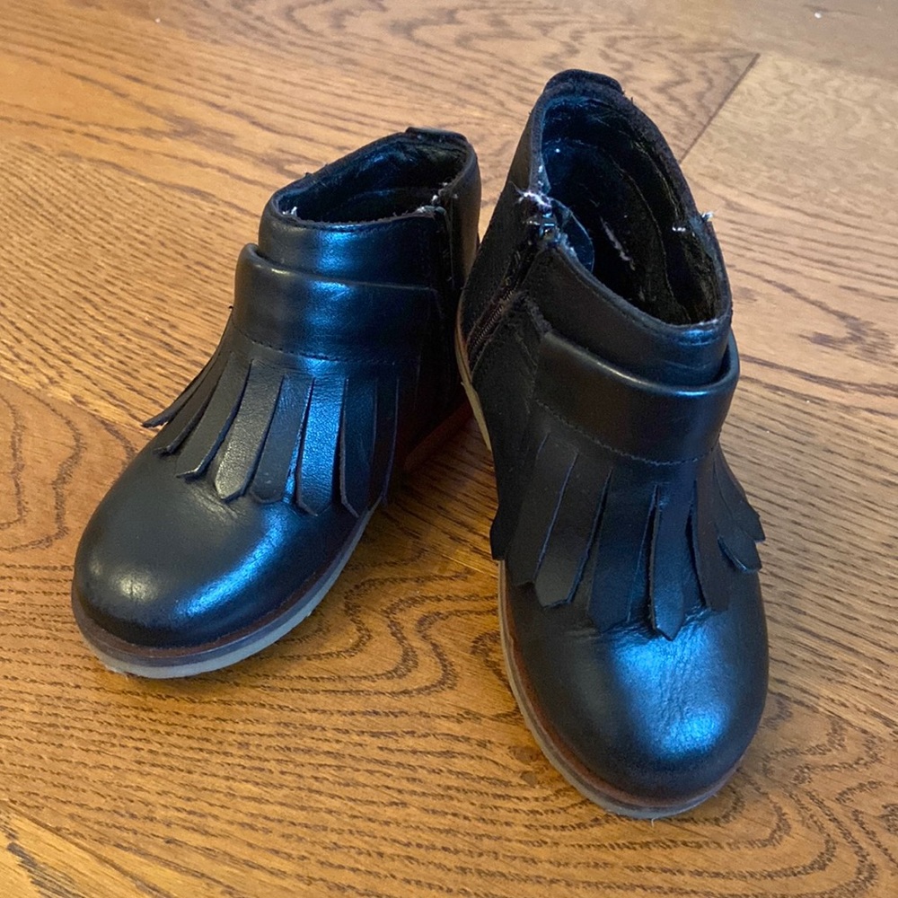 Zara Baby black leather booties